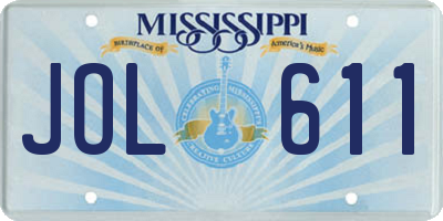 MS license plate JOL611