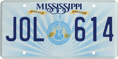 MS license plate JOL614