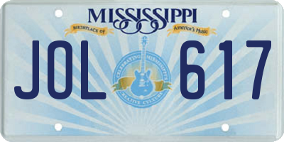 MS license plate JOL617