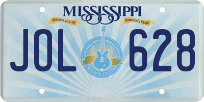 MS license plate JOL628
