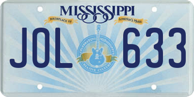 MS license plate JOL633