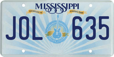 MS license plate JOL635
