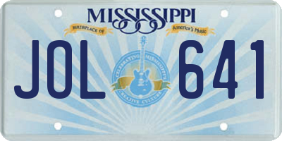 MS license plate JOL641