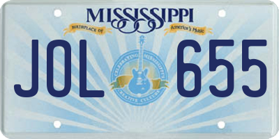MS license plate JOL655