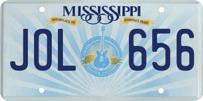 MS license plate JOL656