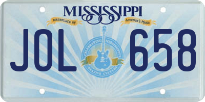 MS license plate JOL658