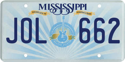 MS license plate JOL662