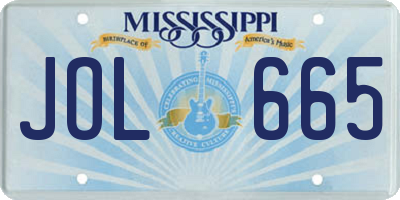MS license plate JOL665