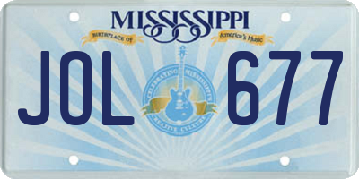 MS license plate JOL677