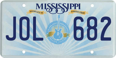 MS license plate JOL682