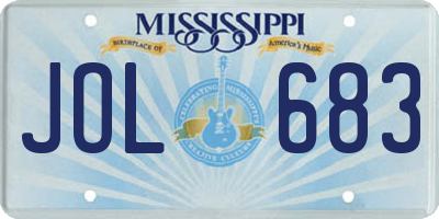 MS license plate JOL683