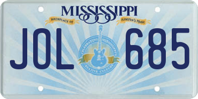 MS license plate JOL685