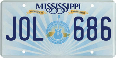 MS license plate JOL686