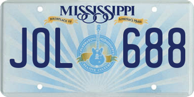 MS license plate JOL688