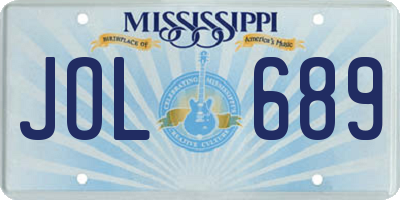 MS license plate JOL689