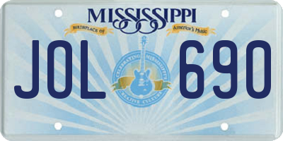 MS license plate JOL690