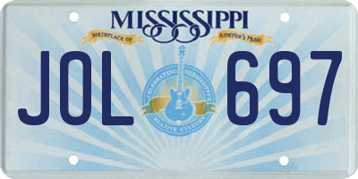 MS license plate JOL697
