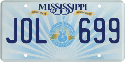 MS license plate JOL699