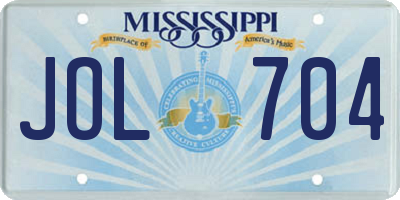 MS license plate JOL704