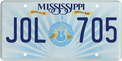 MS license plate JOL705