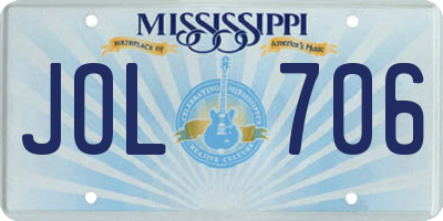 MS license plate JOL706