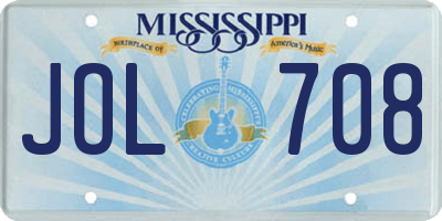 MS license plate JOL708