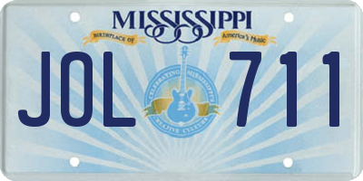 MS license plate JOL711