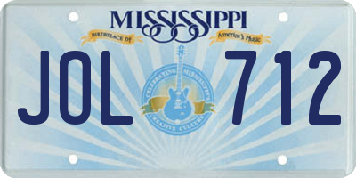 MS license plate JOL712