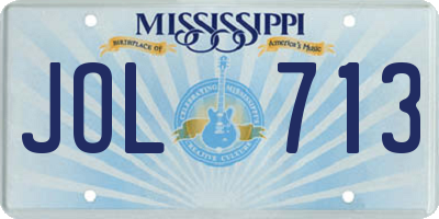 MS license plate JOL713