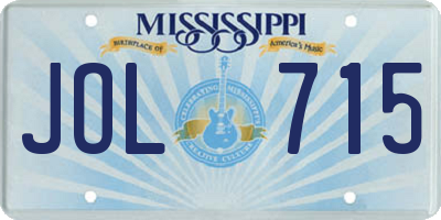 MS license plate JOL715