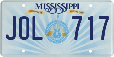MS license plate JOL717
