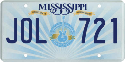 MS license plate JOL721
