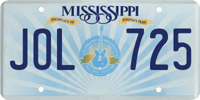 MS license plate JOL725