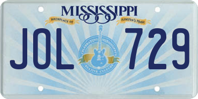 MS license plate JOL729