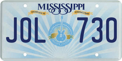 MS license plate JOL730