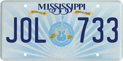 MS license plate JOL733