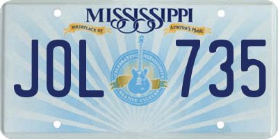 MS license plate JOL735