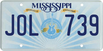 MS license plate JOL739