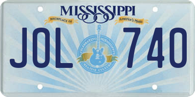 MS license plate JOL740
