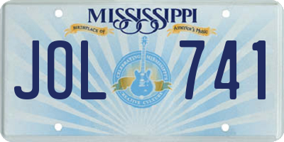 MS license plate JOL741