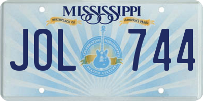 MS license plate JOL744