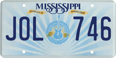 MS license plate JOL746