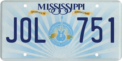 MS license plate JOL751