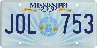MS license plate JOL753