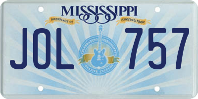 MS license plate JOL757