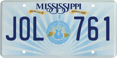 MS license plate JOL761