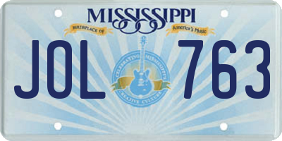 MS license plate JOL763