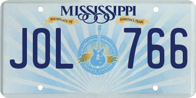 MS license plate JOL766