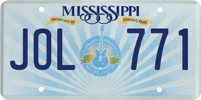 MS license plate JOL771