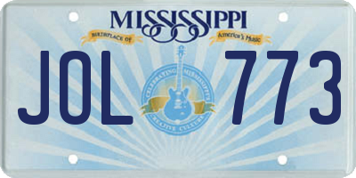 MS license plate JOL773